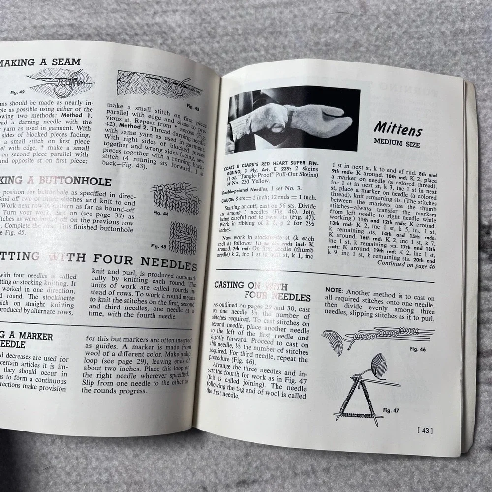 Learn How Book Vintage 1959 Knitting Crochet Tatting‎ Embroidery Craft